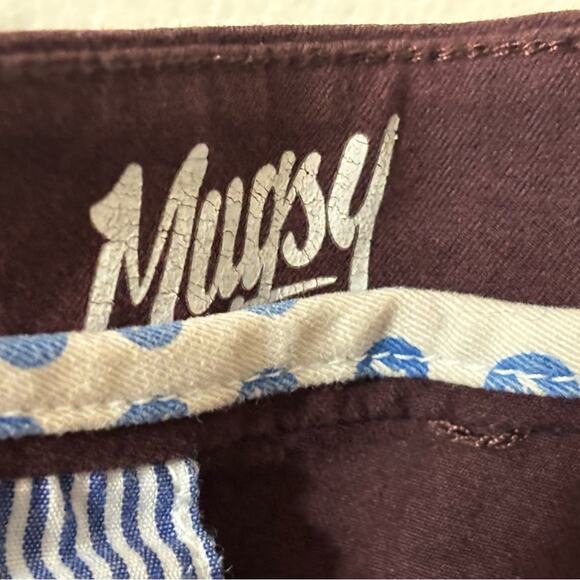 Muggy Jeans Ports Chino Burgundy Maroon Mens 38x30 Modern Stretch Fall - Picture 5 of 8